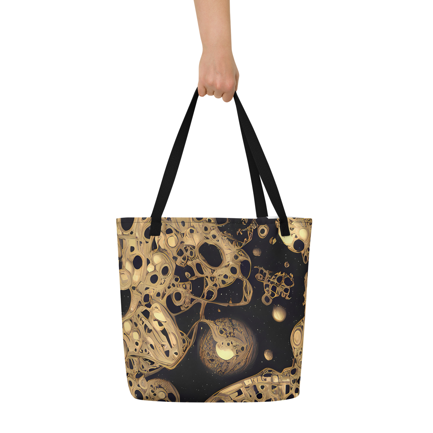 Large Tote Bag w/ Pocket - Baroque Orbit