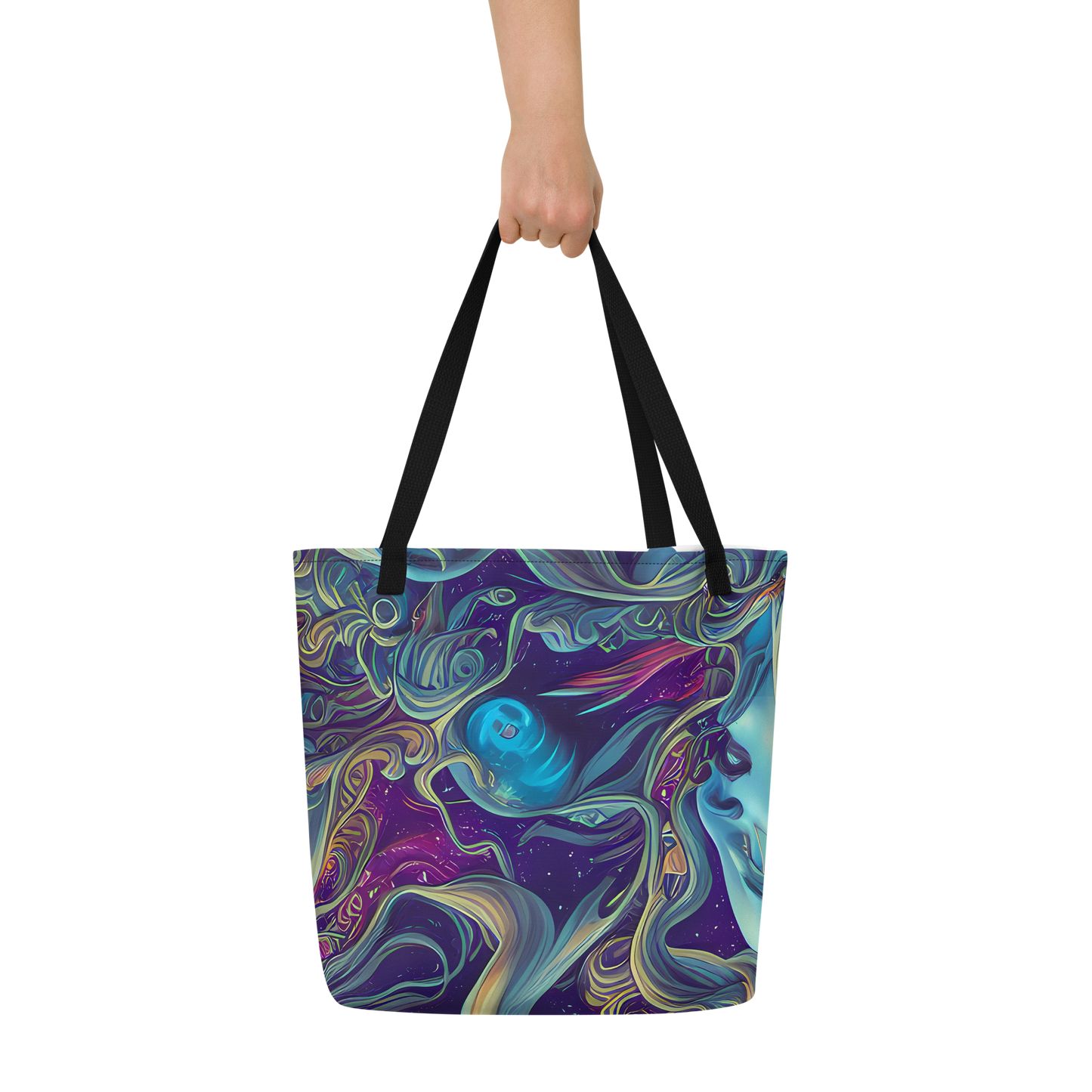 Large Tote Bag w/ Pocket - Stellar Waves