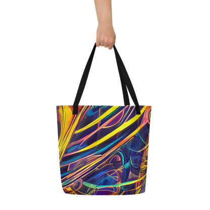 Large Tote Bag w/ Pocket - Vector Rhapsody