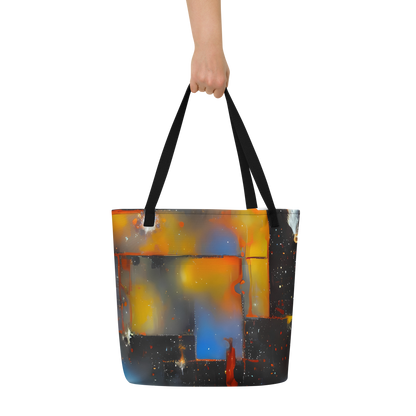 Large Tote Bag w/ Pocket - Monet's Matrix
