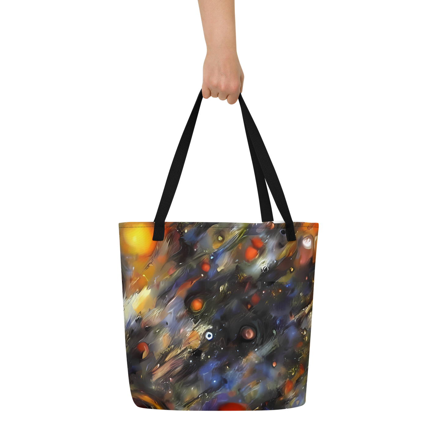 Large Tote Bag w/ Pocket - Brushstroke Blaze