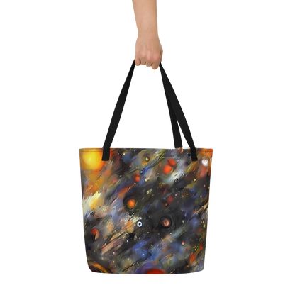 Large Tote Bag w/ Pocket - Brushstroke Blaze