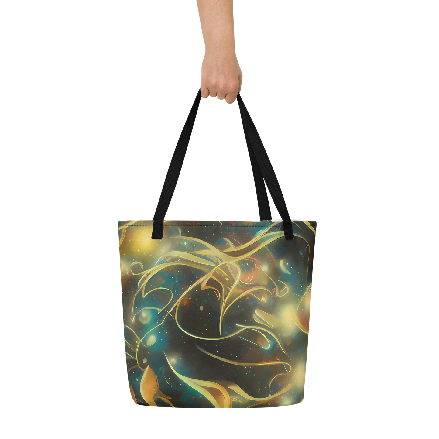 Large Tote Bag w/ Pocket - Whispering Galaxies