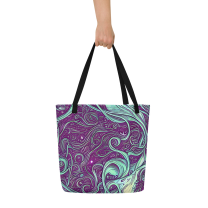 Large Tote Bag w/ Pocket - Temple Swirls