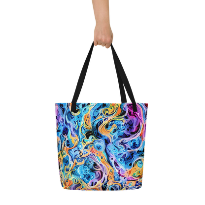 Large Tote Bag w/ Pocket - Rococo Vortex