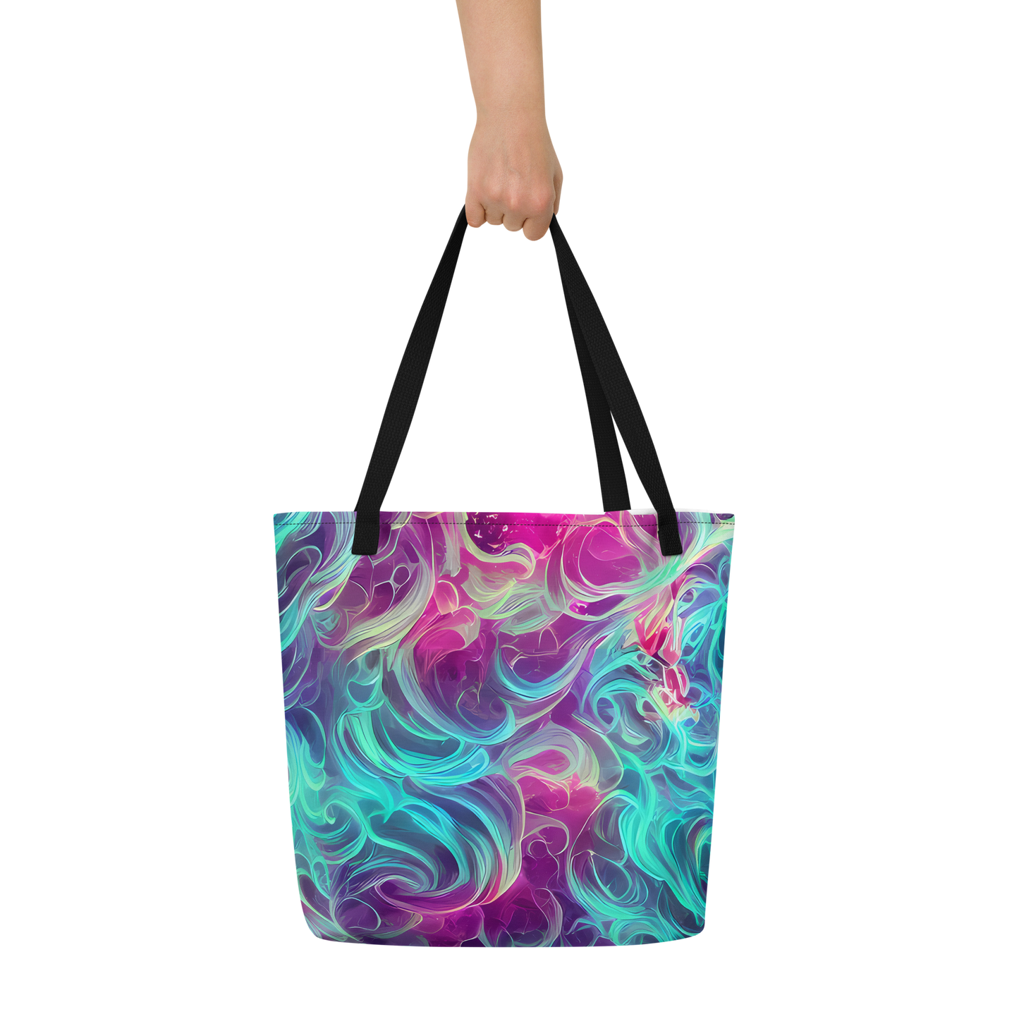 Large Tote Bag w/ Pocket - Galactic Bloom