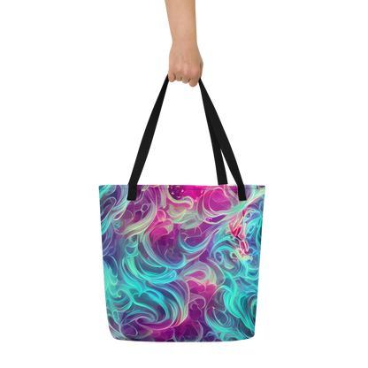 Large Tote Bag w/ Pocket - Galactic Bloom