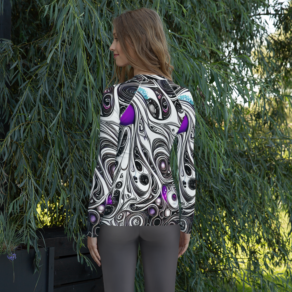 Women's Rash Guard - Neo-Noir Waves