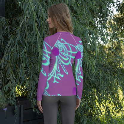 Women's Rash Guard - Neon Drift