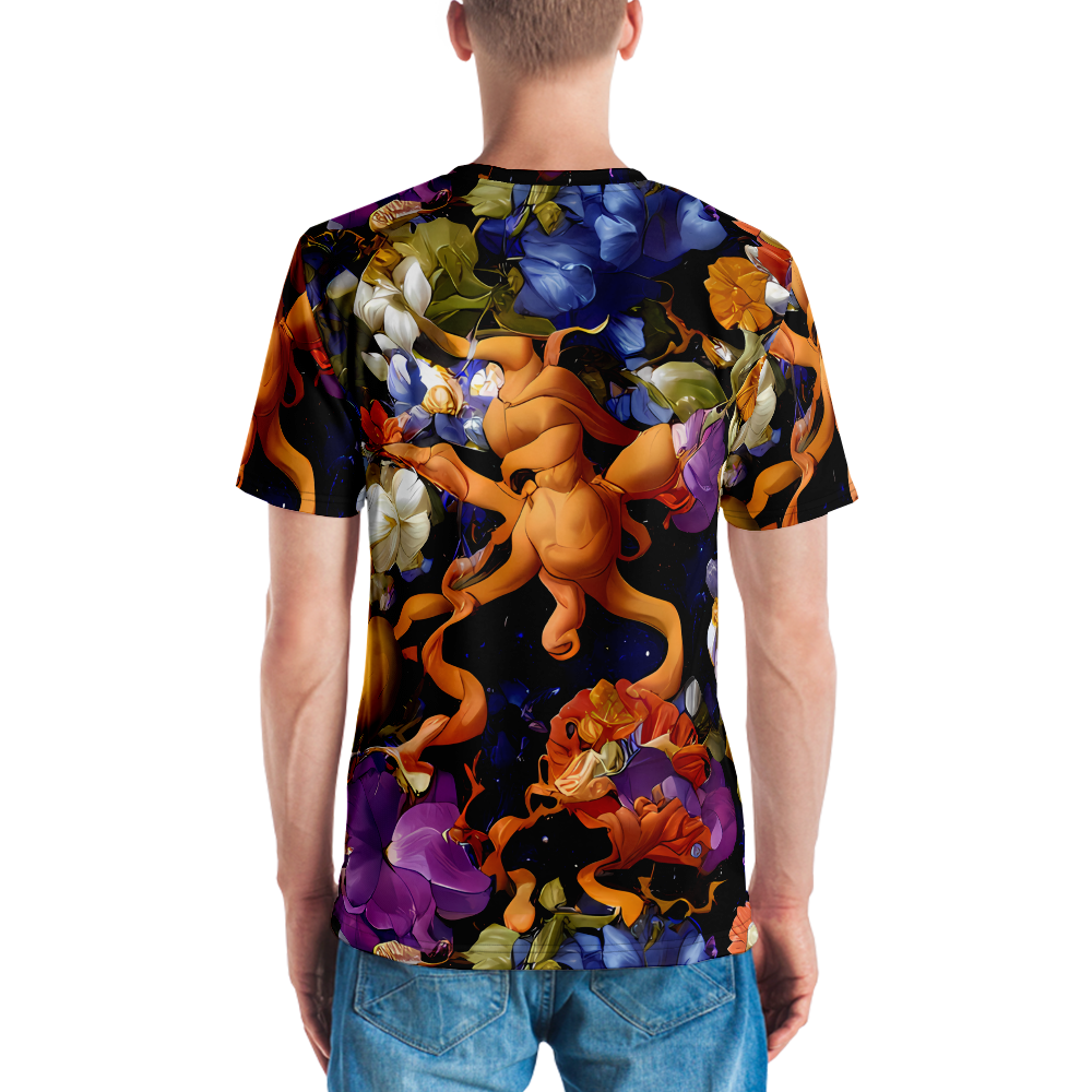 Men's Crew Neck T-Shirt - Blooming Cosmos