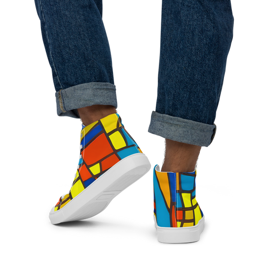 Men's High Top Canvas Shoes - Mondrian Mesh