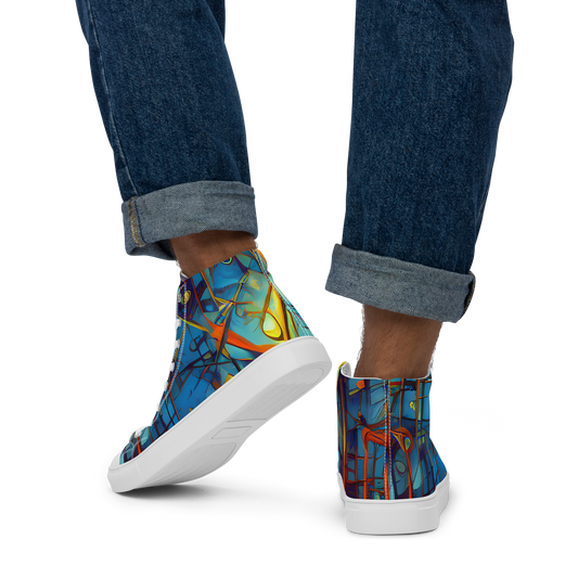 Men's High Top Canvas Shoes - Abstract Eddy