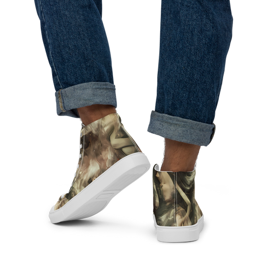 Men's High Top Canvas Shoes - Ceramic Swirl