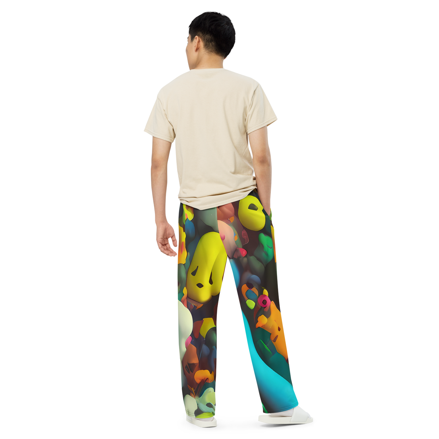 Wide-Leg Pants - Bubble Pop Art