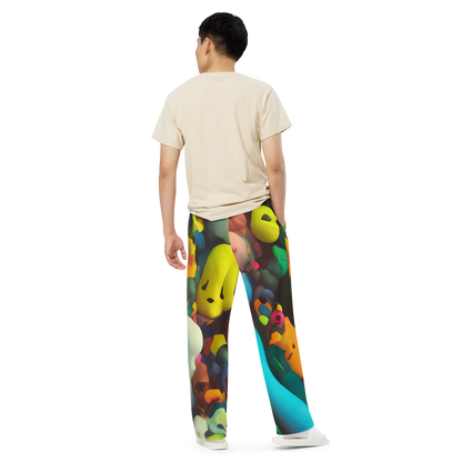 Wide-Leg Pants - Bubble Pop Art