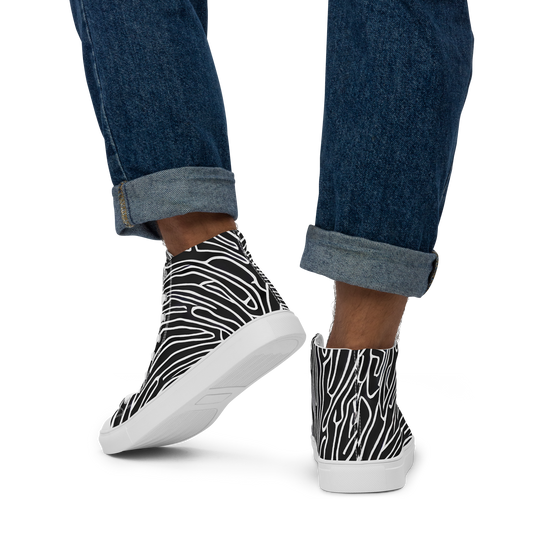 Men's High Top Canvas Shoes - Acconci Waves