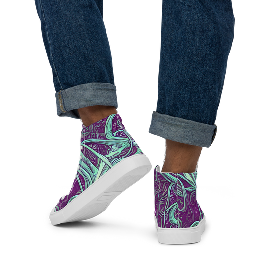 Men's High Top Canvas Shoes - Temple Swirls