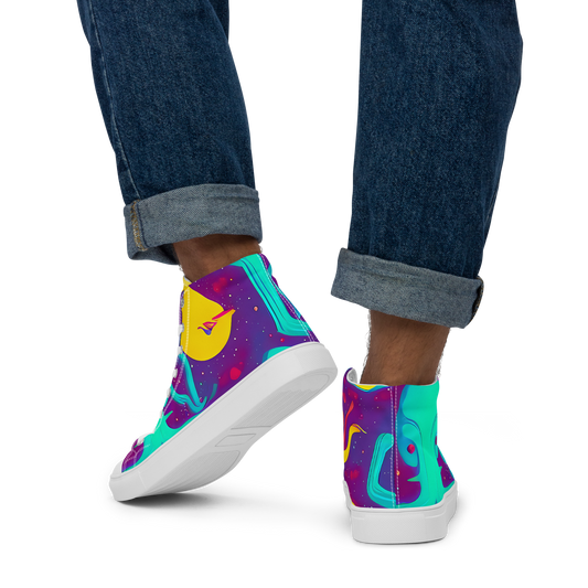 Men's High Top Canvas Shoes - Cosmic Current