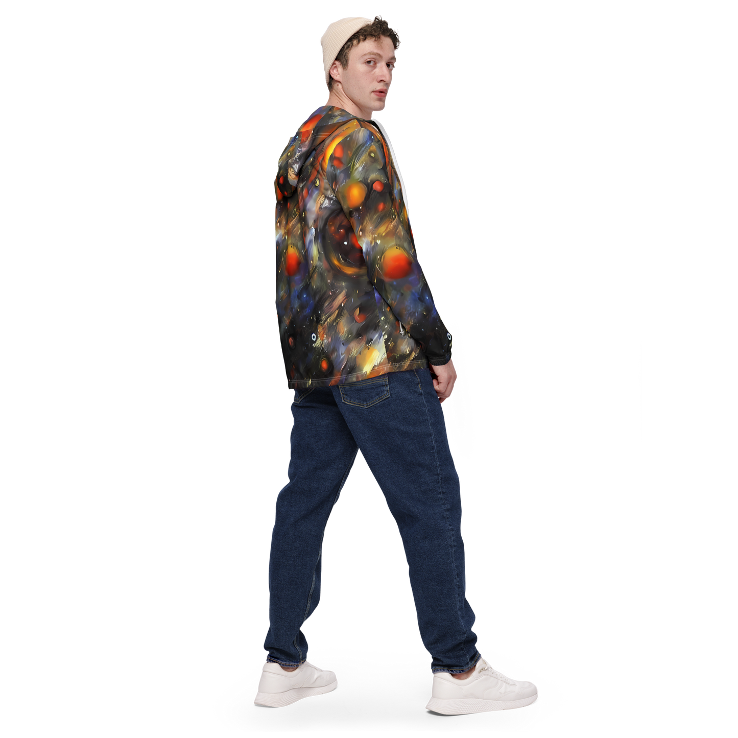 Men's Windbreaker - Brushstroke Blaze