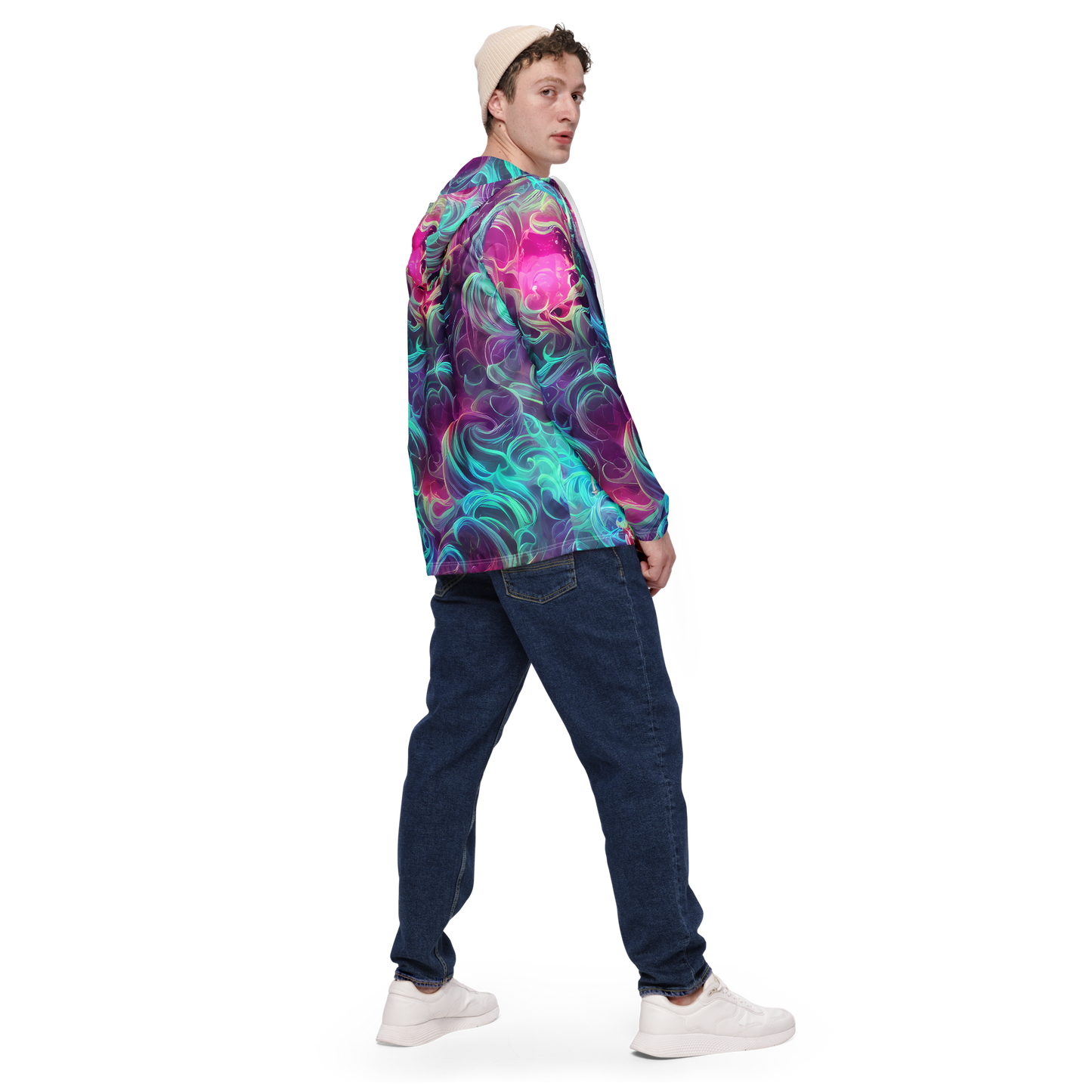 Men's Windbreaker - Galactic Bloom