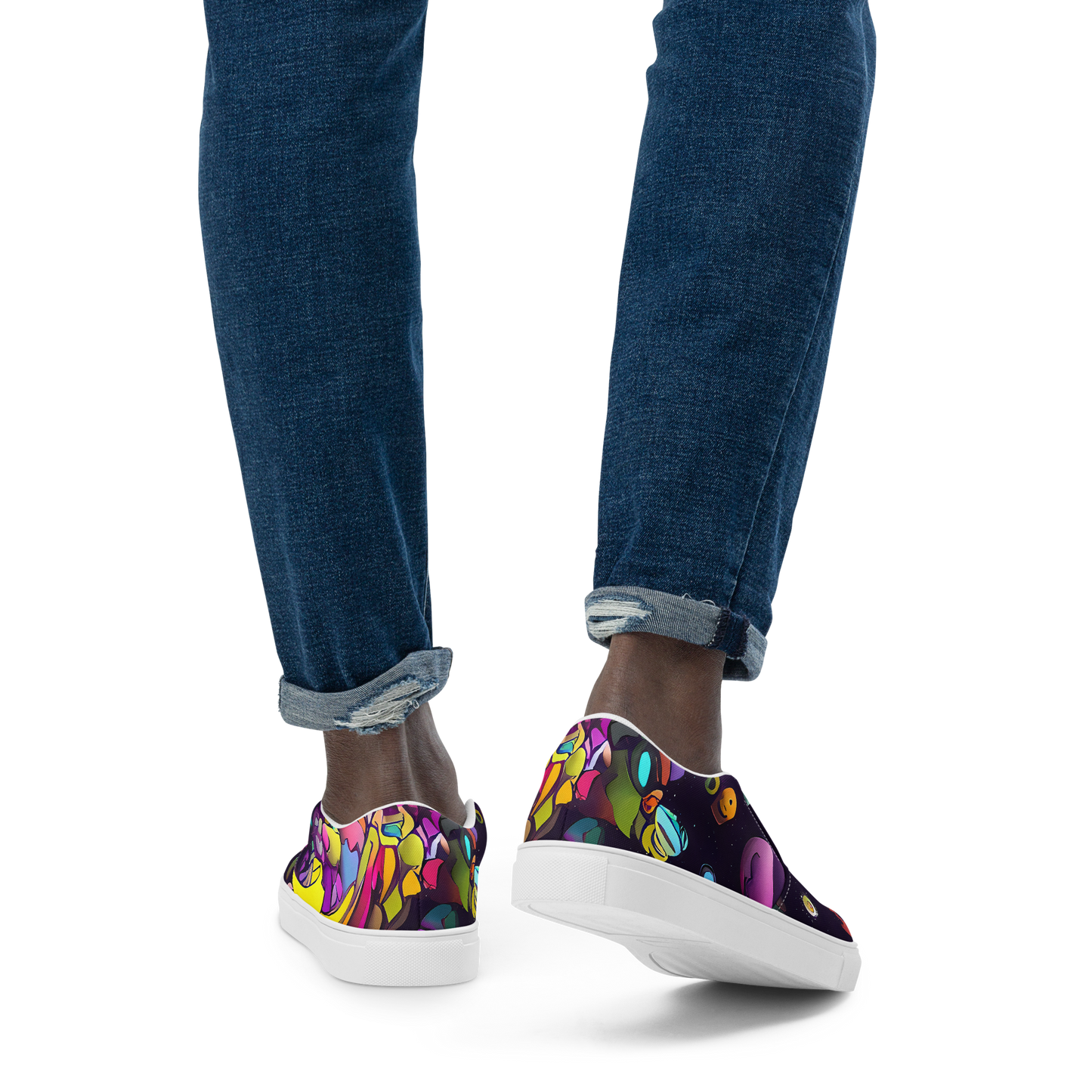 Men's Slip-On Canvas Shoes - Galactic Playground