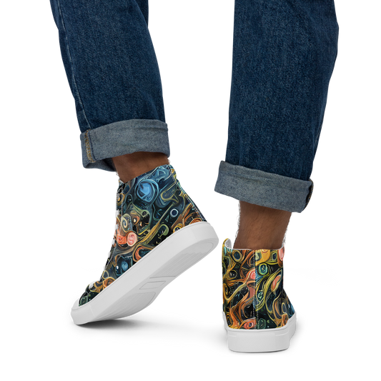 Men's High Top Canvas Shoes - Wild Cosmos