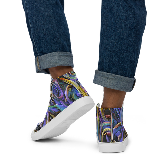 Men's High Top Canvas Shoes - Tanning Twirl