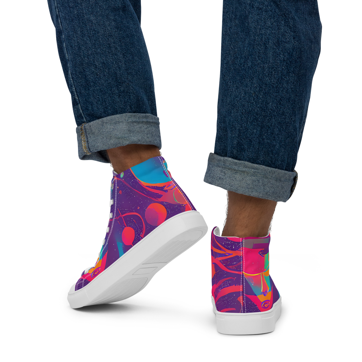 Men's High Top Canvas Shoes - Spheric Rhapsody