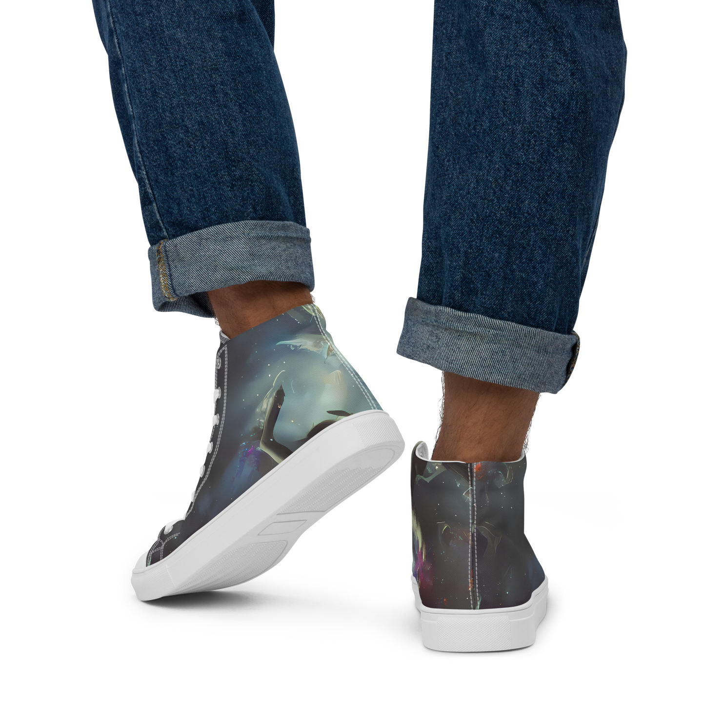 Men's High Top Canvas Shoes - Cosmic Dancer