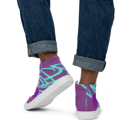 Men's High Top Canvas Shoes - Neon Drift