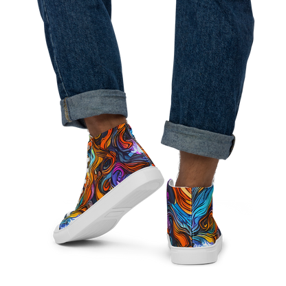 Men's High Top Canvas Shoes - Guiard's Whirl