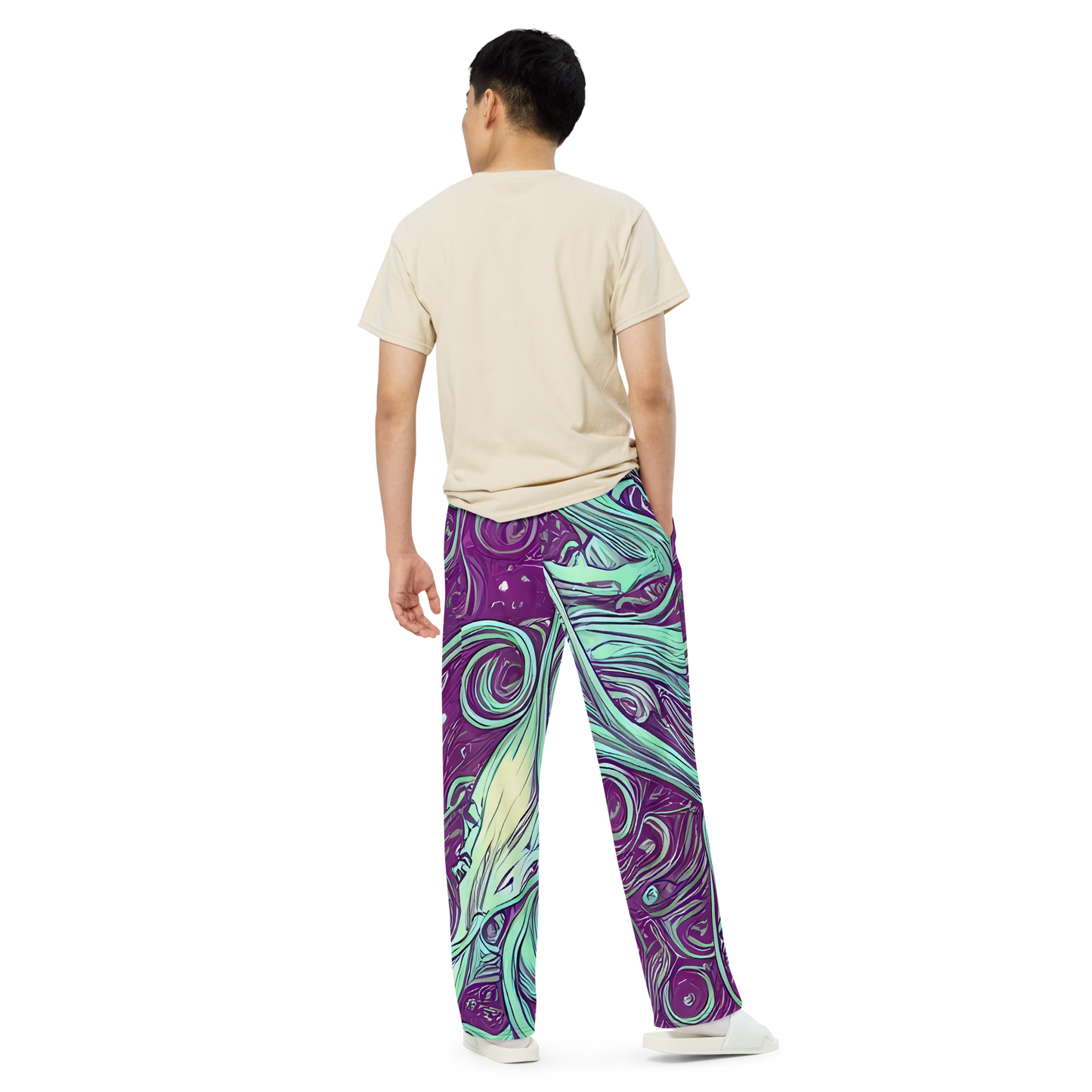 Wide-Leg Pants - Temple Swirls