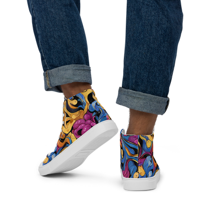 Men's High Top Canvas Shoes - Bosschaert Whorls