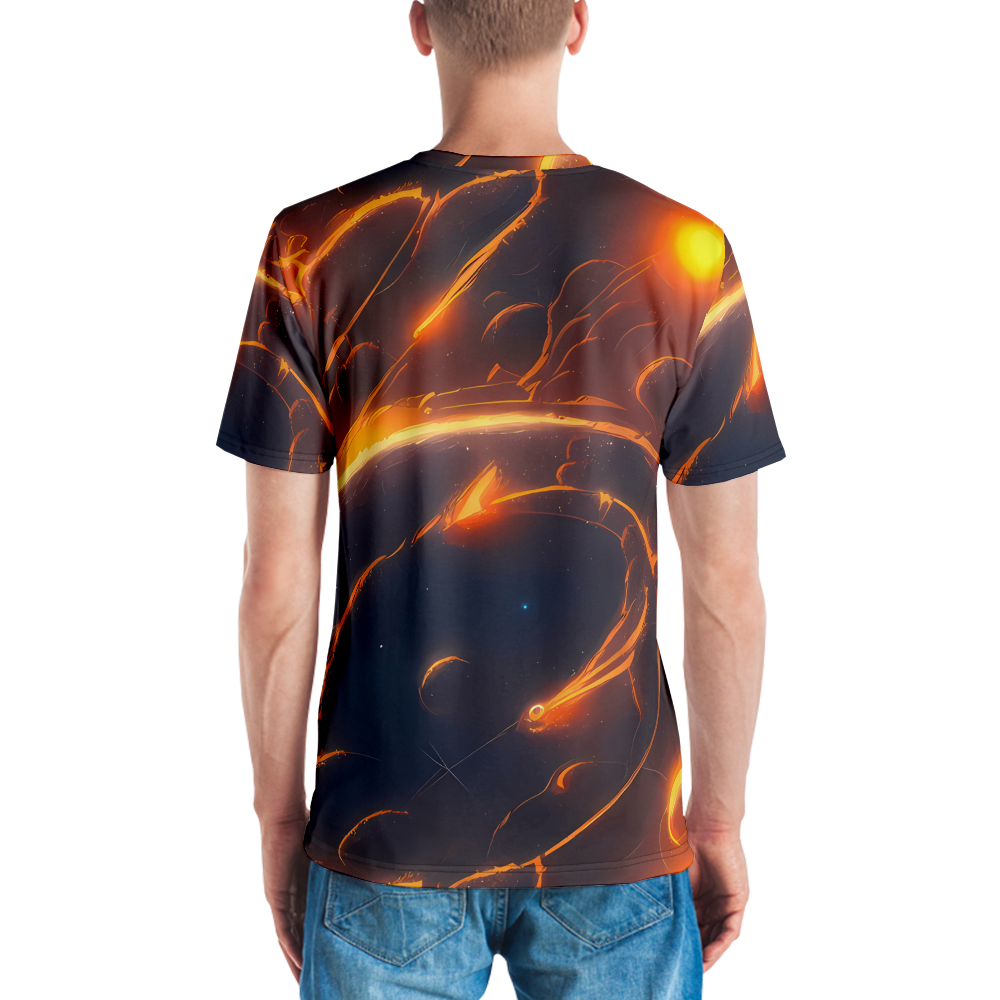 Men's Crew Neck T-Shirt - Inferno Spirals