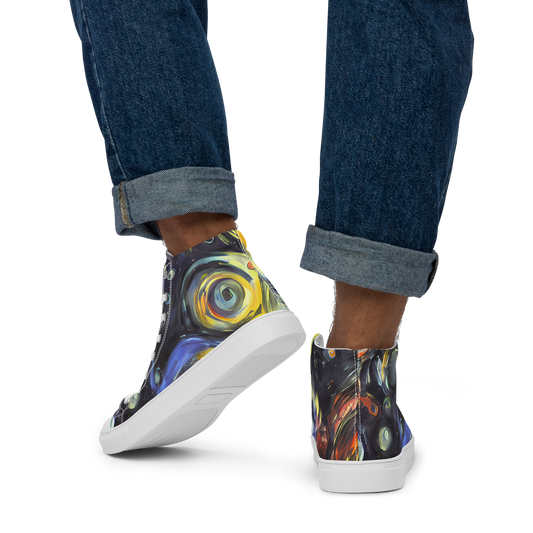 Men's High Top Canvas Shoes - Corinthian Swirl