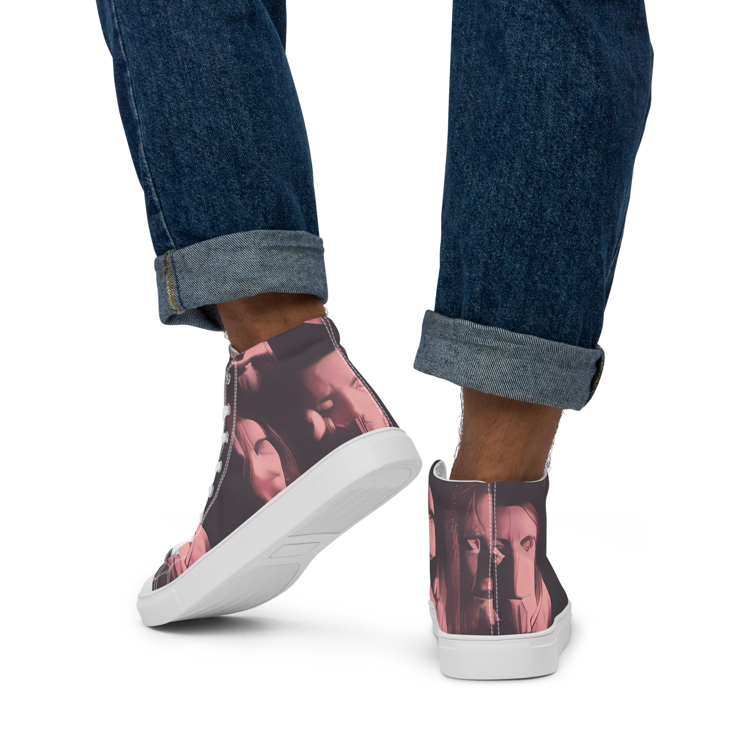 Men's High Top Canvas Shoes - Portrait Whispers