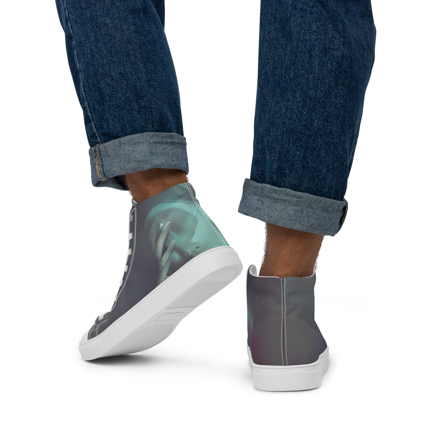 Men's High Top Canvas Shoes - Surreal Dreams