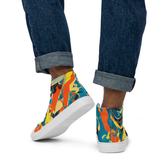 Men's High Top Canvas Shoes - Abstract Tango