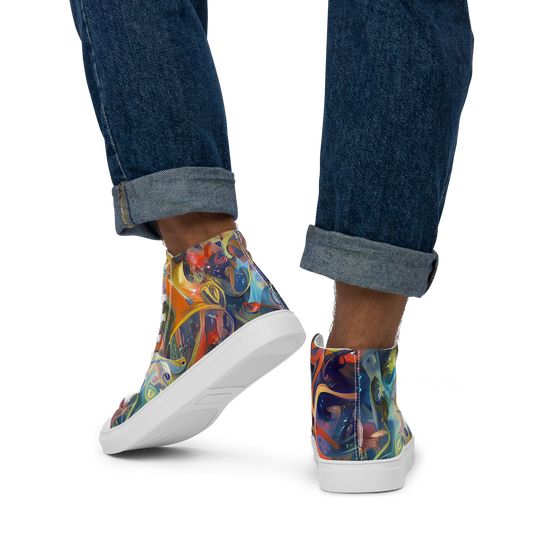 Men's High Top Canvas Shoes - Spectral Swathe