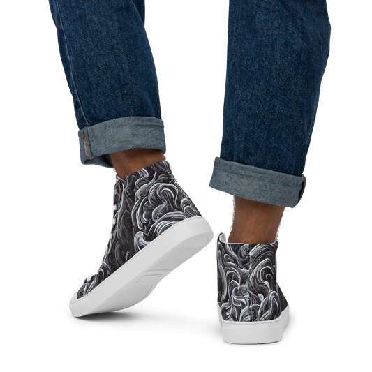 Men's High Top Canvas Shoes - Savrasov Swirls