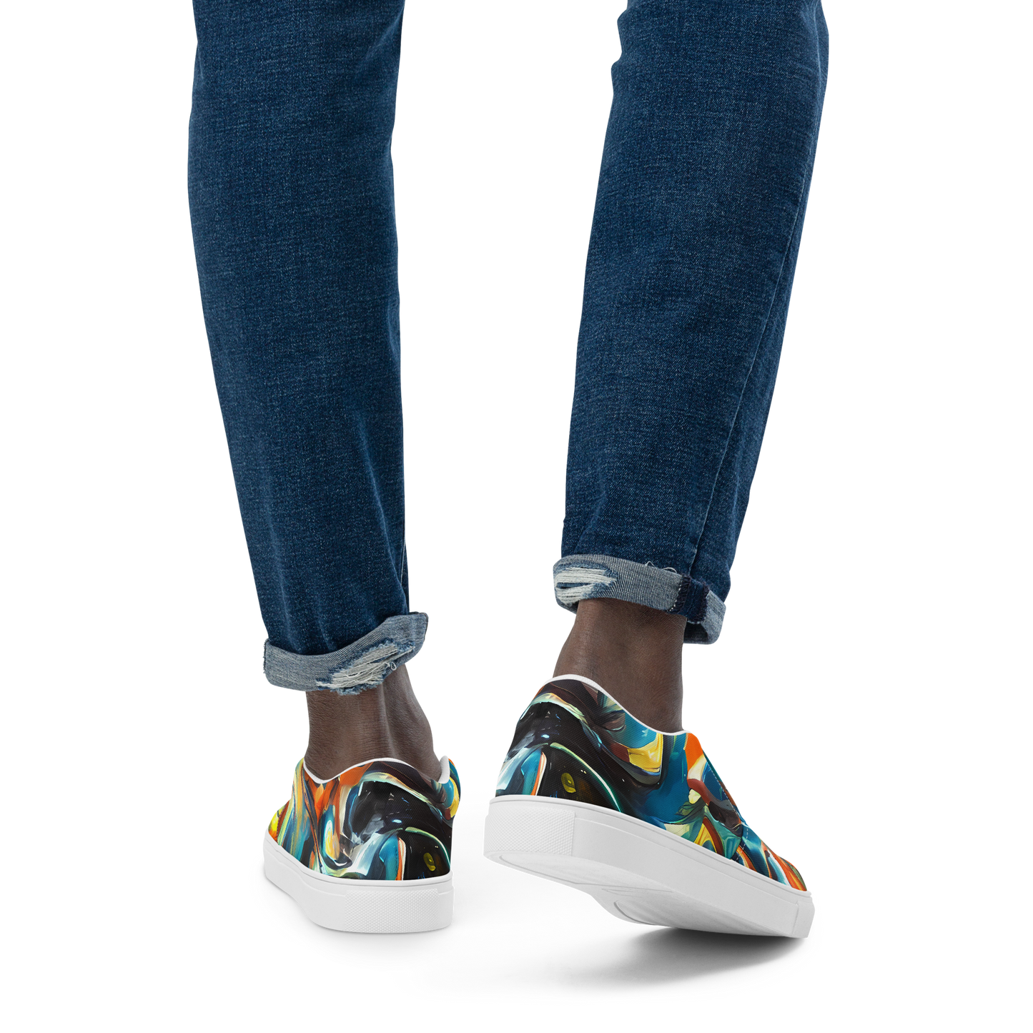 Men's Slip-On Canvas Shoes - Chromatic Vortex