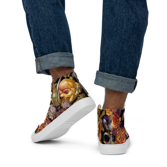 Men's High Top Canvas Shoes - Arcimboldo Abundance