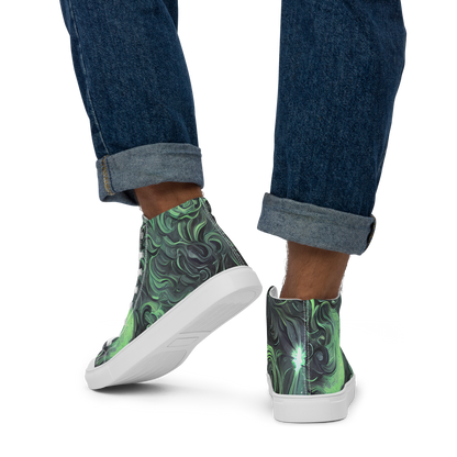 Men's High Top Canvas Shoes - Savrasov Swirls