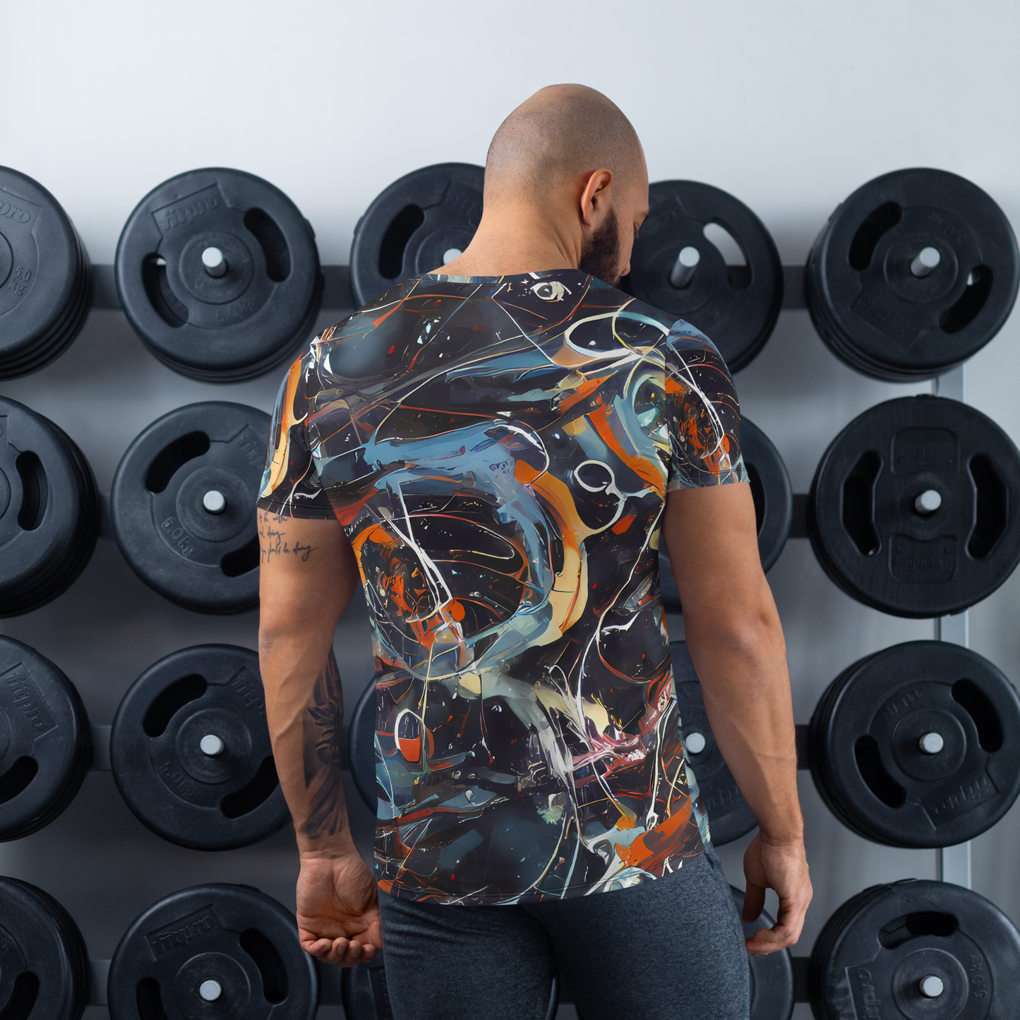 Men's Athletic T-Shirt - Neo-Splash Labyrinth