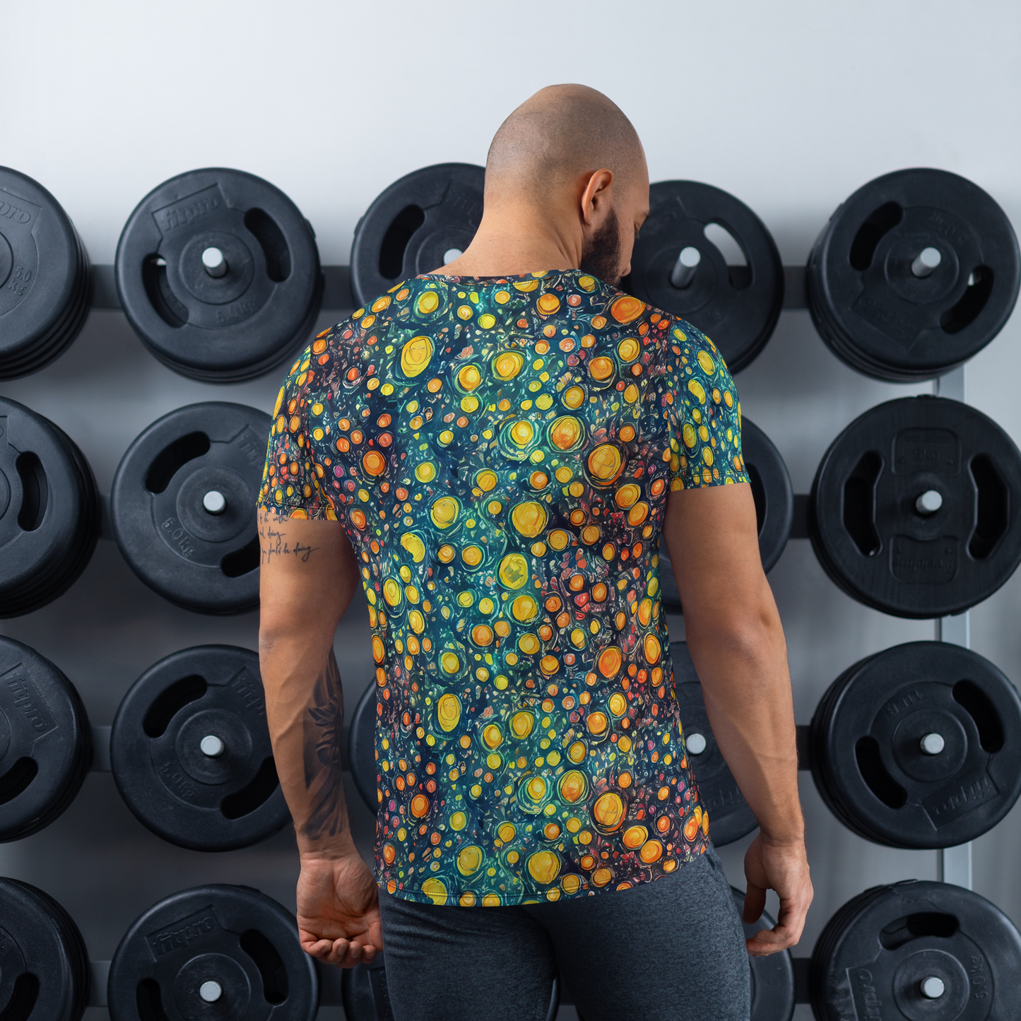 Men's Athletic T-Shirt - Starry Orbits