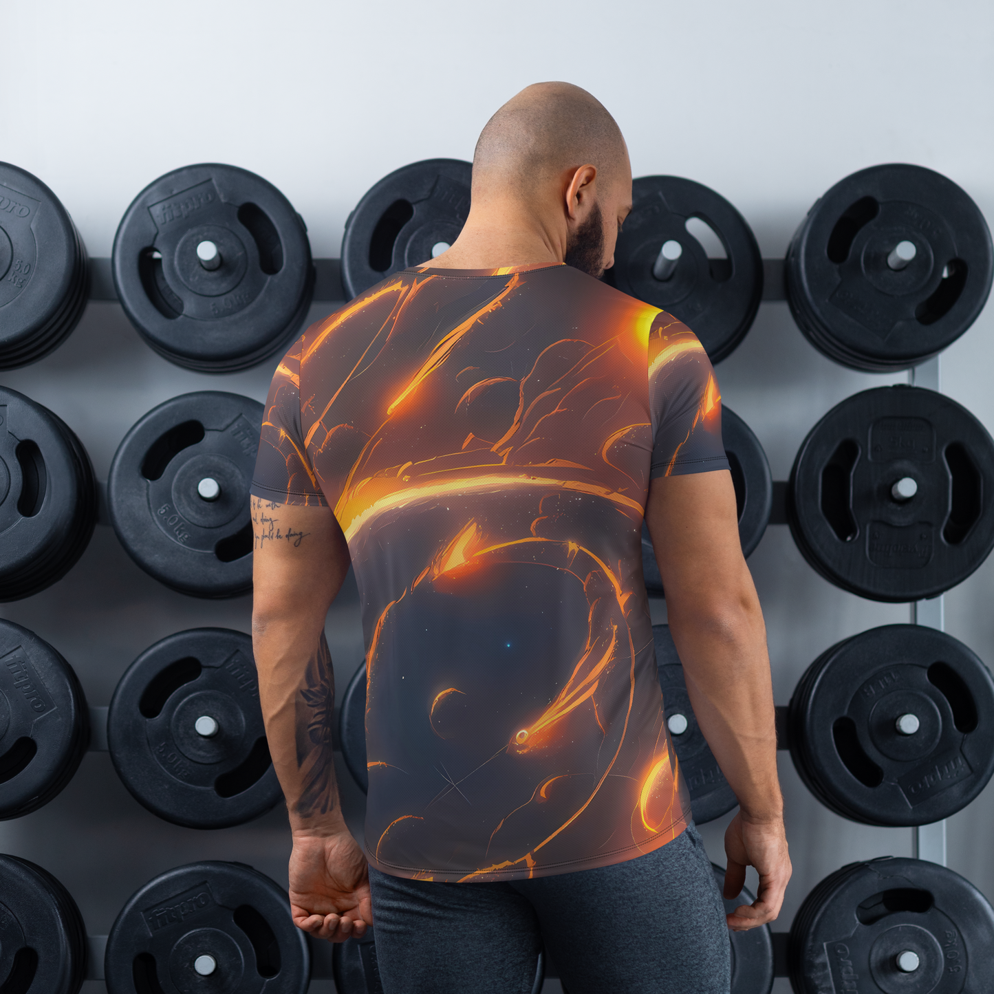 Men's Athletic T-Shirt - Inferno Spirals