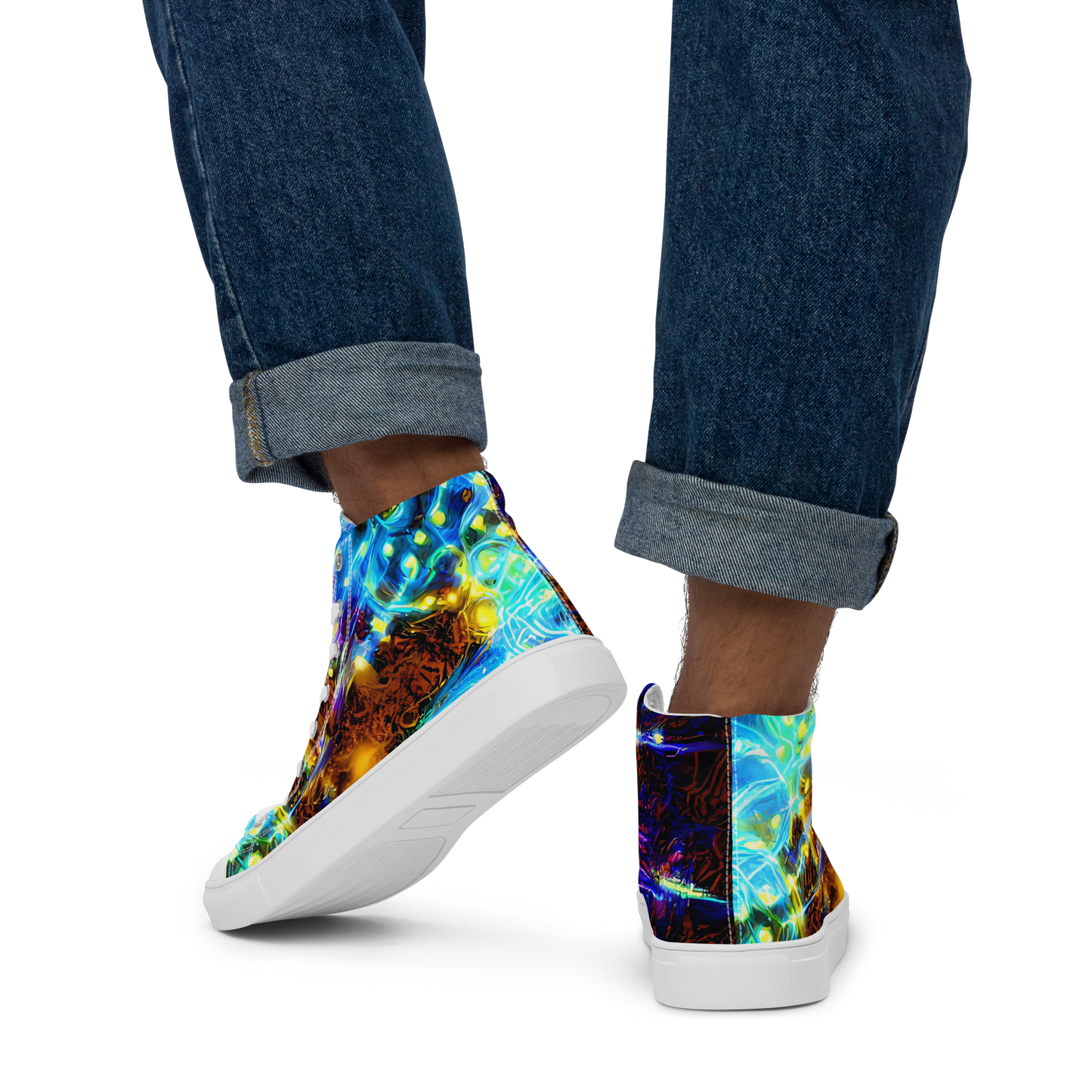 Men's High Top Canvas Shoes - Neon Füssli