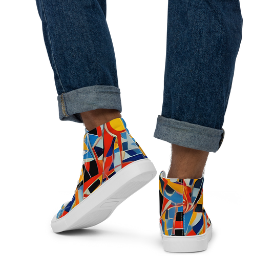 Men's High Top Canvas Shoes - Abstract Mingle