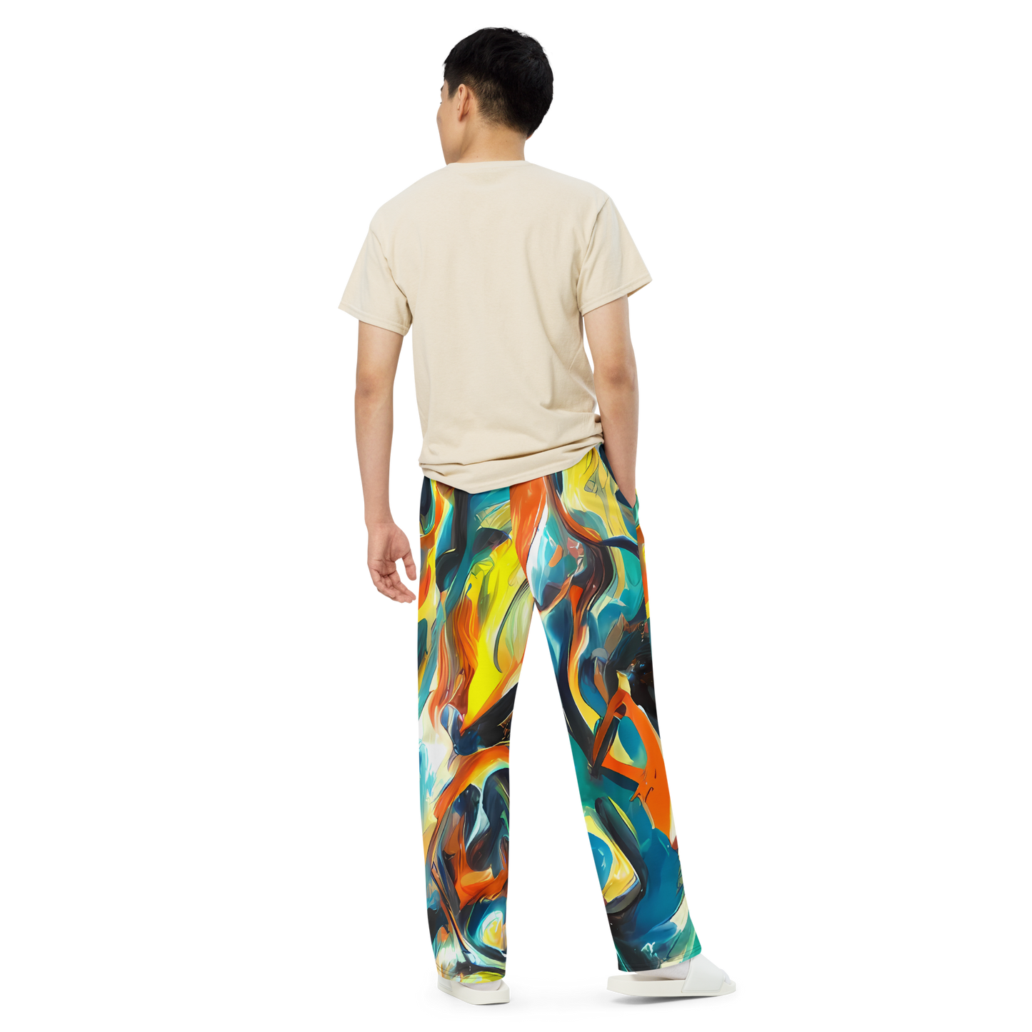 Wide-Leg Pants - Chromatic Vortex