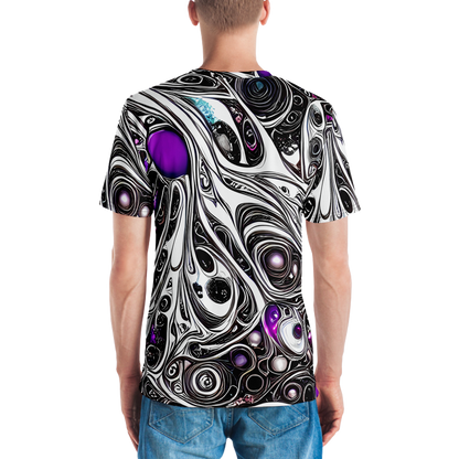 Men's Crew Neck T-Shirt - Neo-Noir Waves